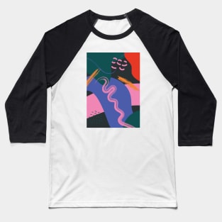 Abstract Colorful Shapes, Retro 1 Baseball T-Shirt